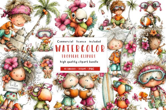 Download Tropical Clipart Bundle - Tropical clipart Collection