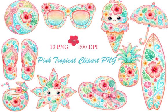 Download Pink Tropical Clipart PNG - Tropical clipart Collection