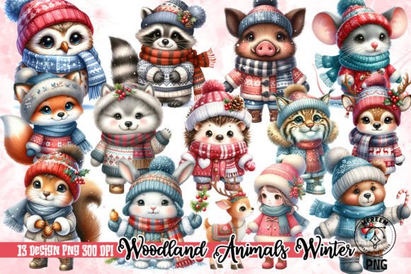 Download Woodland Animals Winter Clipart PNG - Winter Collection