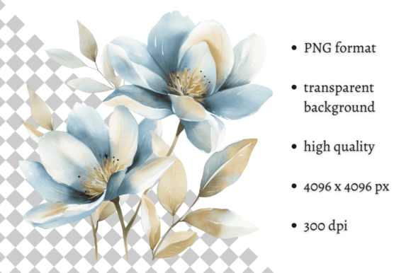 Download Watercolor Blue Spring Flowers Clipart - Spring flowers Collection