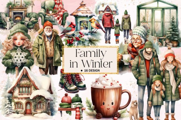 Download Family in Winter Clipart - Winter Collection