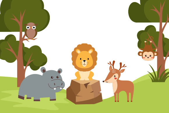 Download Cute Jungle Animals in Cartoon Style - Premium Resources