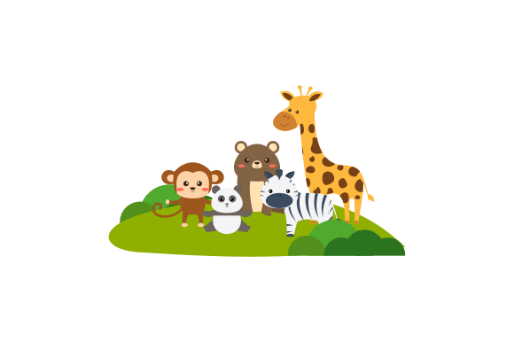 Download Cute Jungle Animals in Cartoon Style - Cute jungle animals Collection