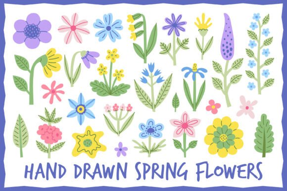 Download Hand Drawn Spring Flowers PNG Clipart - Spring flowers Collection