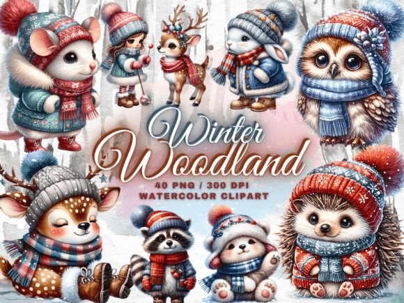 Download Winter Clipart Woodland Animals Clipart - Winter Collection