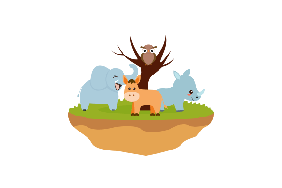 Download Cute Jungle Animals in Cartoon Style - Premium Resources