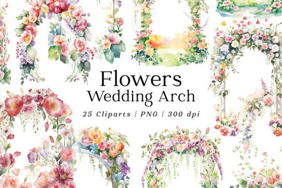 Download Spring Flowers Wedding Arch Watercolor - Spring flowers Collection